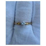 14k .15ct natural diamond solitaire Ring