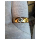 14K Gold Natural Diamond Statement Ring