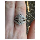 Unique floral-inspired halo design Engagement Ring