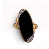 14k Onyx Diamond Ring
