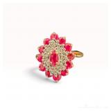 10k Ruby Diamond Cocktail Ring