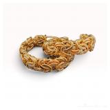 Italian 14k Byzantine Hoop Earrings
