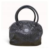 Vintage Fendi Woven Leather Dome Satchel