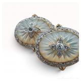 18k Mother of Pearl Diamond Earrings