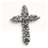 Platinum and 0.20 Carat Diamond Cross Pendant