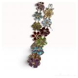 10k Multi-Gem Flower Bracelet