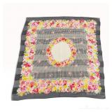 Christian Dior Floral and Houndstooth Silk Square Scarf