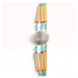 Estate Native American Turquoise Sterling Bracelet