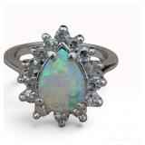 14k Opal Diamond Ring
