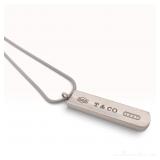 Tiffany & Co. 1837 Sterling Silver Bar Pendant Necklace