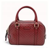Gucci Red Microguccissima Leather Bree Dome Satchel