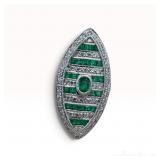 18k White Gold Emerald and Diamond Ring