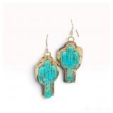 Artist Signed Native American Turquoise Earrings