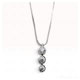 Trilogy Platinum and 1.01 Carat Diamond Three Stone Pendant Necklace