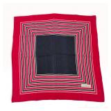 Yves Saint Laurent Striped Silk Square Scarf with Jacquard Logo Pattern