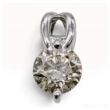 Pure Platinum and 0.75 Carat Diamond Solitaire Pendant