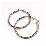 14k Two-Tone Hoops