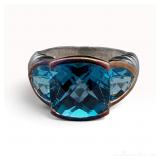 Sterling 14k Blue Topaz Ring