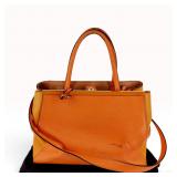 Fendi Orange Saffiano and Smooth Leather 2Jours Medium Tote Bag