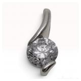 Platinum and 1.00 Carat Diamond Solitaire Bypass Pendant