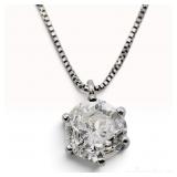 1.02 Carat Diamond and Pt850 Platinum Solitaire Pendant Necklace