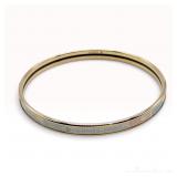 Hermes Narrow Gold Plated Enamel Fish Motif Bangle Bracelet