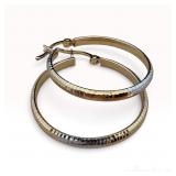 14k Two-Tone Hoops