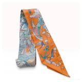 Hermes Sur Mon Nuage Silk Twilly Scarf