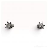 A Pair of Platinum and Diamond Stud Earrings