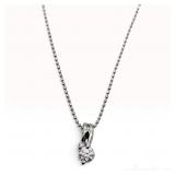 Diamond and Platinum Bypass Pendant Necklace with 0.25 Carat Diamond