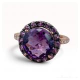 14k Amethyst Diamond Ring