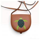 LOEWE Tan Calfskin Leather Sea Turtle Marquetry Shoulder Bag