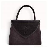 Yves Saint Laurent Vintage Black Saffiano Leather Top Handle Bag