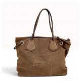 Celine Brown Canvas Sulky Horse and Carriage Tote Bag