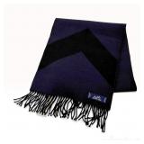 New with Tags Hermes Kazak Chevron Cashmere Scarf in Navy and Black