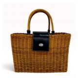 Burberry Blue Label Wicker Basket Tote Bag