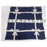 Chanel Navy Blue Silk Bow Motif Square Scarf