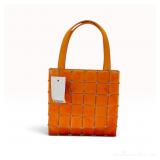 Gianni Versace Orange Faceted Resin Tile Handbag
