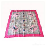 Vintage Hermes La Presentation Pink Silk Carre 90