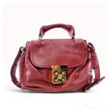 Chloe Elsie Red Pebbled Leather Handbag