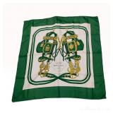 Hermes Brides de Gala Silk Carre Scarf in Green and White