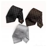 Three Louis Vuitton Damier Pattern Silk Neckties