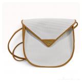 Yves Saint Laurent Rive Gauche Vintage Textured Canvas and Leather Crossbody Bag