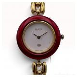 Vintage Gucci 11/12 Change Bezel Gold Plated Ladies Wristwatch with Box