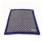 Christian Dior Vintage Navy Blue Oblique Monogram Silk Scarf
