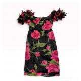 D&G Dolce and Gabbana Floral Print Silk Ruffle Mini Dress
