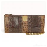 Salvatore Ferragamo Leopard Print Lizard-Embossed Leather Gancini Chain Bag