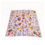 Gucci Floral Print Silk Scarf with Butterflies and Bees