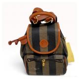 Fendi Vintage Pequin Striped Coated Canvas Mini Backpack