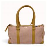 Gucci Pink Suede and Tan Leather Boston Bag